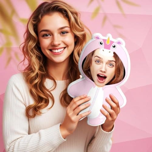 Custom Face Pillow Cute Personalised Photo Plush Doll, 3D Double-Sided Head Body Shaped Plush Stuffed Pillow for Home Sofa Decor Valentine's Day Christmas Funny Pillow Gift for Couples Women Men… — view 4