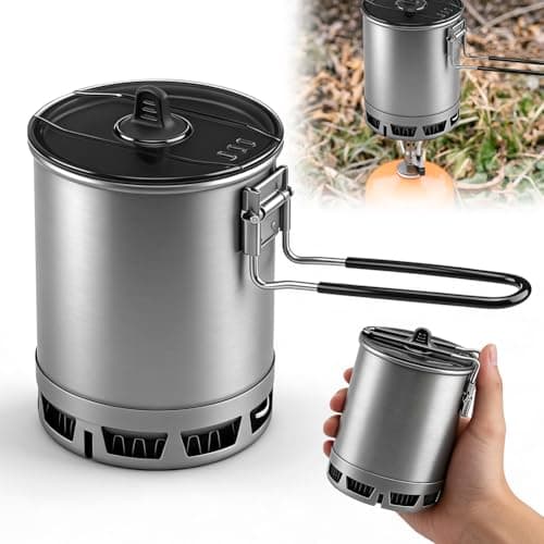 Camping Pot 600 ml 162 g Ultralight Foldable with Heat Exchanger for Outdoor Gas Stove Highly Efficient Camping Cooking Pot for Hiking & Travel