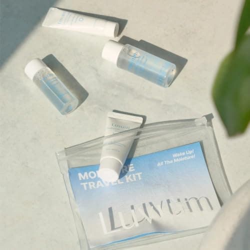 Luvum Moisture Travel Kit - 4pcs | Bamboo Hyaluronic Cleanser, Toner, Cream & Suncream | Sensitive & Combination-Oily Skin | Korean Skincare Set — view 4