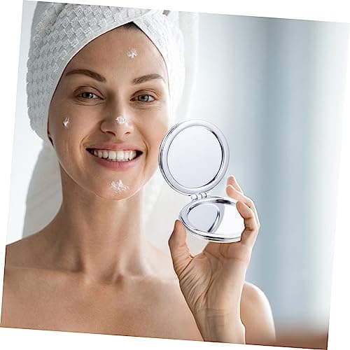 DOITOOL 2pcs round Double Sided Portable Makeup Mirror Abs Foldable — view 4