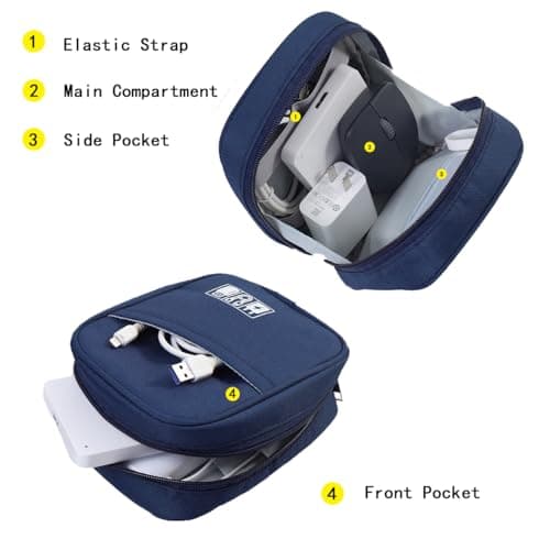 E-Tree Tech Storage Pouch,Travel Electronics Cord Charger Organizer Case — view 6