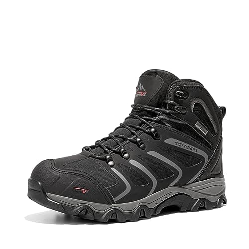 NORTIV 8 Men's Waterproof Hiking Boots,Black/Dark/Grey,10