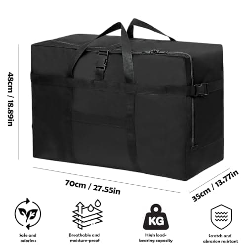Travel Duffle Bag, Extra Large Lightweight Holdall Bag, Foldable Travel Bags with Hand Strap, Waterproof Carry Bags, for Sports Moving Daily Storage, for Men Women, 70 * 35 * 48cm, Green — view 2