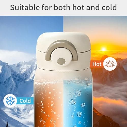 Eastrise Small Water Bottle, 220ml Stainless Steel Insulated Flask, Mini, Lightweight & Leak-Proof with One-Hand Open Lid for Coffee, Milk, Juice, Hot and Cold Drinks (Green) — view 5