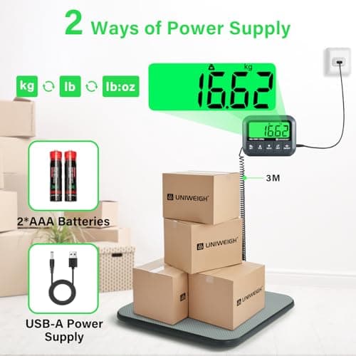 UNIWEIGH Digital Parcel Postal Scale 440lb/0.35oz Accuracy for Packages — view 5