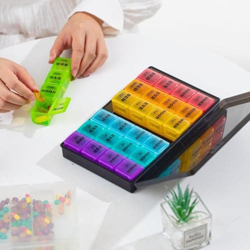 Yaklim Weekly Tablet Organiser 7 Day 4 Times a Day, Large Pill Box — view 6
