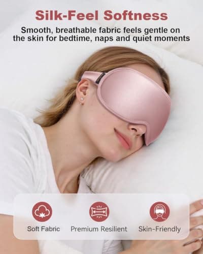 Facemoon Blackout Sleep Mask, Soft Silk-Feel 3D Eye Mask for Women — view 3