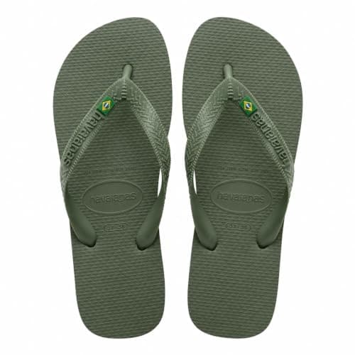 Havaianas Top Brasil Unisex Adults FlipFlop Olive Green 9/10 UK
