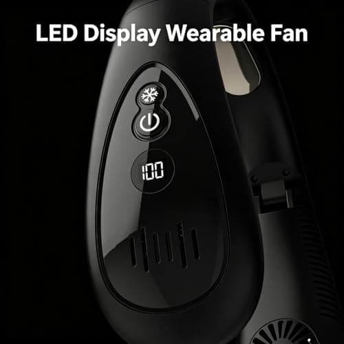 Neck Air Conditioner, Neck Fans Rechargeable with Semiconductor Cooling Airflow, Portable Neck Fan with 5000mAh Battery, 3 Speeds, LED Display, Foldable Neck Fan for Outdoor Travel & Indoor Use — view 5