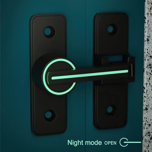 Palmcee Sliding Door Kit, 90° Heavy Duty Latch Hook Door Lock, Zinc Alloy Luminous Gate Gate Latch, Hotel Door Lock Travel Safety, Bathroom Lock with Door Bolt Door Catch for Bathroom Window — view 5
