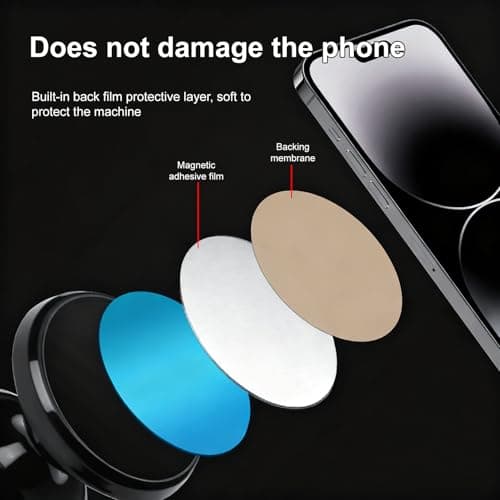 14Pcs Magnetic Metal Plates for Phone Holder,Round Magnetic Stickers — view 4