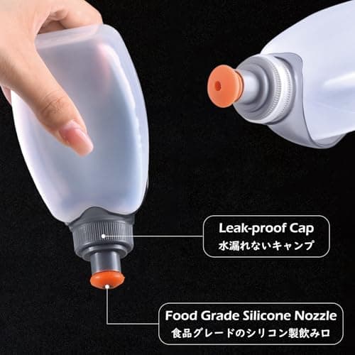 TRIWONDER Running Water Bottle Leakproof Small Hydration Flask for Sports Hiking Cycling, Fits Vest Pack Belt (250ml - 1 Pcs with Clip, Lid) — view 5