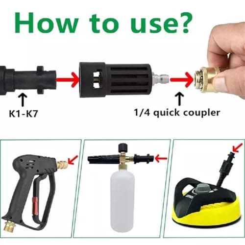 FiTspi Quick Release Pressure Washer Gun Adapter for Karcher K2-K7 To 1/4" Connector, Quick Connect Adapter for Gun and Hose — view 3