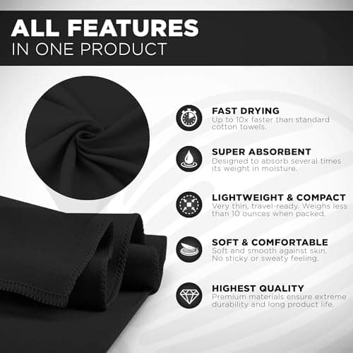 KANGSIT Microfibre Towel, Black, 80x40cm — view 2