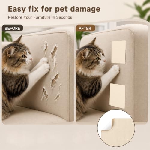 3 Pack Beige Self-Adhesive Repair Patches, Canvas Fabric Patches for Furniture Sofas, Car Seats, Tents, Jackets, Bags, Umbrella, Chairs — Woven Cloth Sticker Mending Kit (20 x 30 cm) — view 5