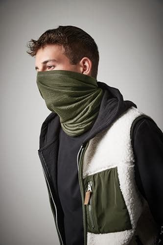 Merino Wool Multi-Purpose Headwear - Breathable, Quick-Drying, Anti-Bacterial, and Odor Resistant - Available in Black, Military Green, and Steel Blue (Green) — view 4