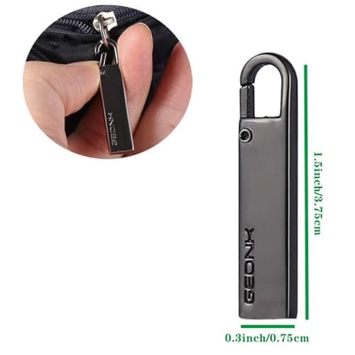 Zipper Pull Tab Replacement Metal Zipper Handle Mend Fixer Easy Use Backpack Zippers Extender Handle Mend Fixer Repair for Suitcase (Black) — view 4