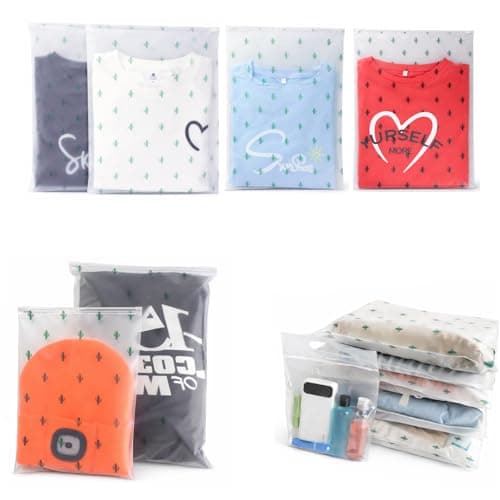 Resealable Ziplock Bags, 30PCS Travel Storage Bags,Clear Bag & Frosted Zip lock Seal Clothes Bags Hospital Waterproof Luggage Organiser for Clothes Shoes Cosmetics (30 piece)