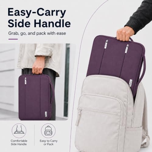 Voova Laptop Sleeve 13.3 Inch, Laptop Case for MacBook Air, Dark Purple — view 6