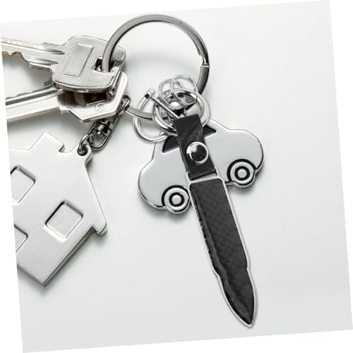 Gatuida Black Carbon Fiber Metal Car Keychain for Men, Lightweight and Wear-resistant Keyring Car Accessory for House, Office Keys and Handbags — view 6