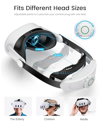 HELLCOOL Head Strap with 10000mAh Battery Pack Cables for Meta Quest 3S/3/2,Adjustable Elite Strap Replacement Intended for Quest Head Strap,VR Headset Accessories — view 4
