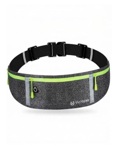 Victoper Running Belt, Running Belts for Women Men,Phone Holder for Running for iPhone 17 Pro Max/16/15 Pro,Running Waist Pack with Reflective Strip Headphone Hole for Running Workout Walking
