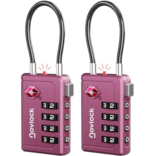 NovLock Suitcase Locks, TSA Approved Luggage Locks, 4-Digit Travel Padlocks