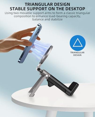 LNBEI Adjustable Magnetic Phone Holder, Handsfree Airplane Phone Holder, Foldable Airplane Travel Essentials, 360° Rotation for All Mobile Phones Desk Long Flying Tray Table — view 5