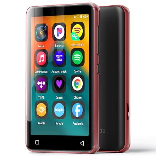 innioasis 16GB MP3 Player with Bluetooth and wifi, MP3 Player for Kids with Spotify, Spotify Kids, Pandora, Audible, 4.0" Touch Screen Music Player with Parental Controls, Up to 1TB(Black+Red)