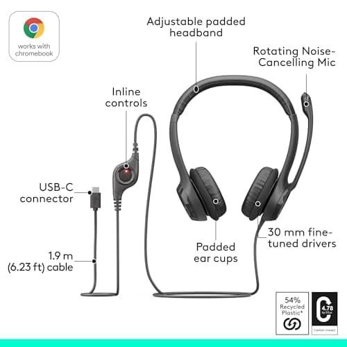 Logitech H390 Wired Headset for PC/Laptop — view 6