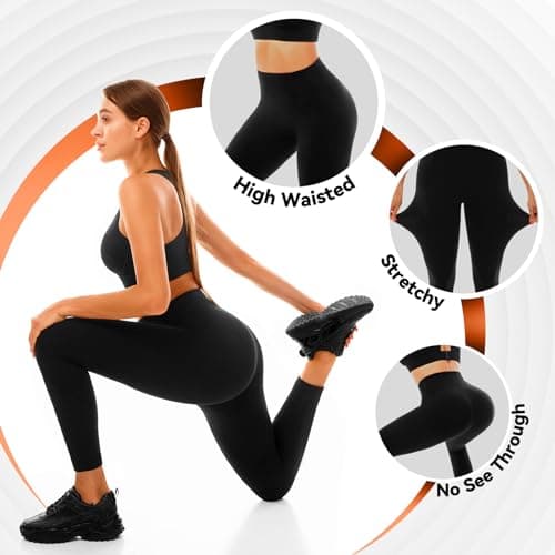 Walifrey Fleece Lined Leggings Women, High Waisted Thermal Leggings Women Black LXL — view 5