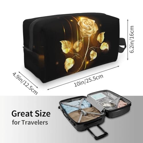 JaoXer Large Travel Cosmetic Bag â€“ Reusable gold rose Print Dopp Kit for Toiletries, Portable Organizer for Men and Women, White, One Size — view 4