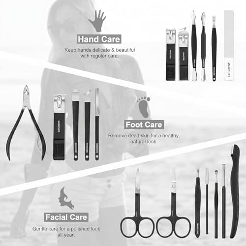 Leipple Manicure Kit Professional Nail Clipper Set-18 Pcs, Black — view 3