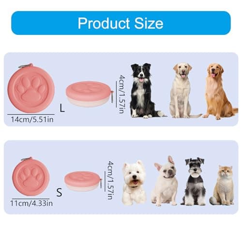 Pet Feeder Watering Can Travel Dog Bowl with Lid Cover for Walking, Travel, Camping and Hiking Portable Cat Water Travel Dog Food Bowl with Lid — view 3