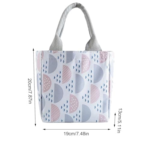 Insulated Lunch Bag Drawstring Closure Top Design Cotton Linen Reinforced — view 2
