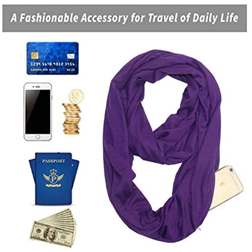 MeiPing Women's Polyester Solid Scarf - Black, Infinity Travel Wrap, Functional Fashion Accessory for All Seasons — view 6
