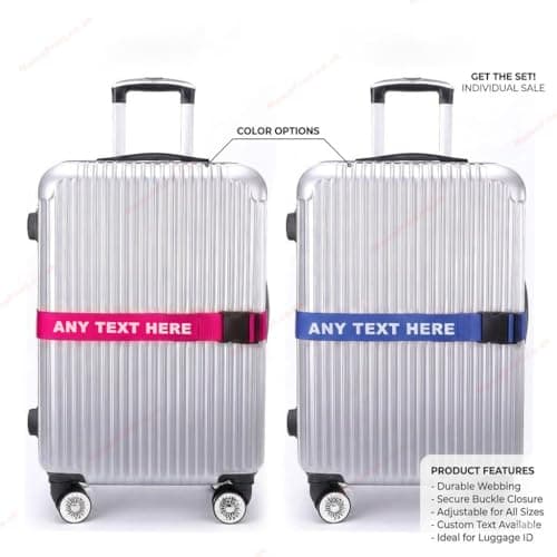 Personalised Embroidered Luggage Strap | Premium Quality Personalised Suitcase Belt — view 2