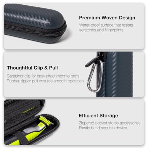 Nincha Travel Case Compatible with Philips Hybrid Electric Trimmer and Shaver, Face + Body Groomer QP2724/90, QP2834/70, QP1924/70, QP6531/70, QP4631/90, Hard Carrying Case, Portable Bag, Grey — view 3