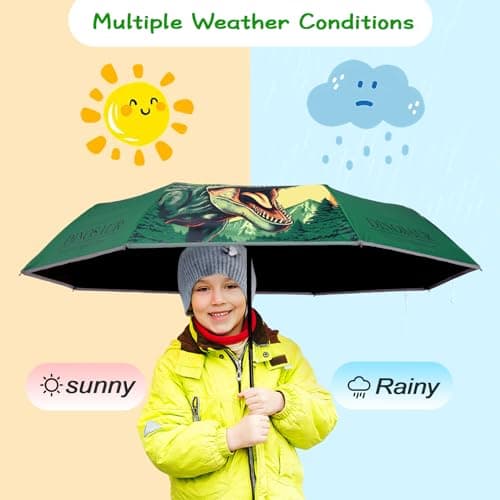 Kids Folding Umbrella, Windproof Automatic Travel Umbrella for Boys Roaring — view 2