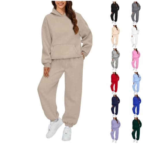 Lounge Wear Sets For Women Uk,Co Ord Sets For Women Uk Lounge Wear Sets Ladies Heated Hoodie Womens Leisure Tracksuit Set Winter Jumpers Wide Leg Joggers Tracksuit Bottoms Matching Set Airport Outfits