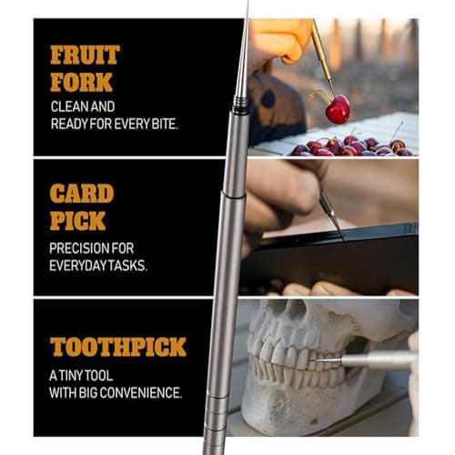 The 5-in-1 Titanium Chopsticks & Fidget Tool, Lightweight Portable Pocket Multi-Tool for Camping Hiking, Reusable Collapsible Travel Utensil, Daily Stress and Anxiety Relief (1Pc) — view 4