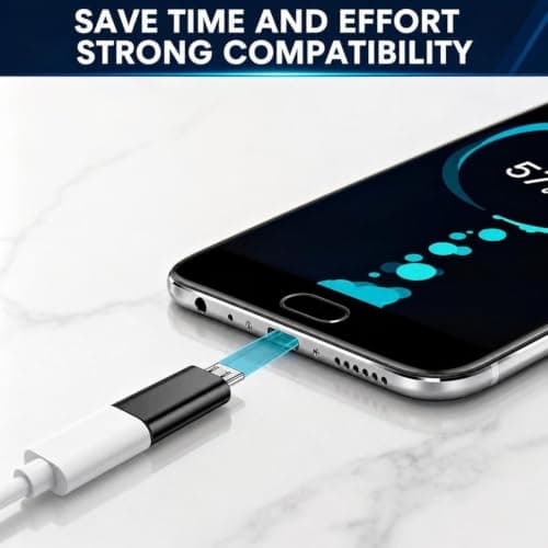 Crongtikoo 2 Pack USB C to Micro USB Adapters, Silver and Black — view 5