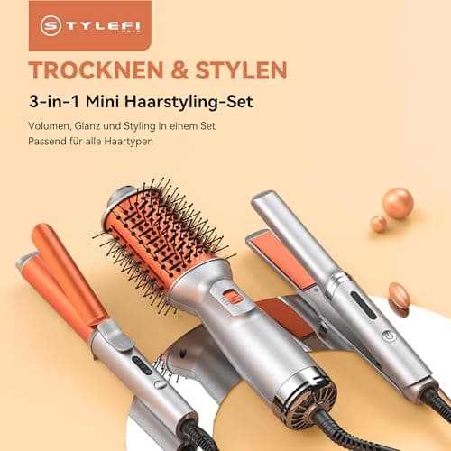 StyleFi Hair Brush Dryer, Double Voltage Hair Dryer Brush-Light Grey — view 4