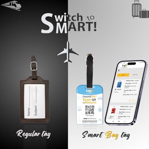 [Pack 2] tag8 Paris Smart Bag tag |Trendy Luggage tag ID Fashionable Digital Name tag | Airline Compliant, SITA World Tracer Code Enabled | Travel Gift idea, Collectible — view 2
