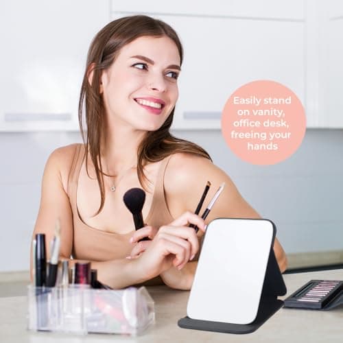 WFEWE 16x11cm Portable Folding Makeup Mirror HD Compact Vanity Mirror — view 2