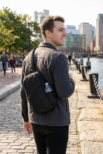 Anti Theft Classic Crossbody Baby Carrier, RFID Blocking, Cut Resistant with Lockable Zippers for Travel & Daily City Use, Black, 9 x 18 x 36 cm, Crossbody Sling — view 6