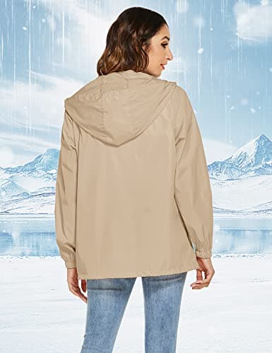 Rapbin Trench Coats for Women Lightweight Summer Jackets Hooded Raincoat — view 2