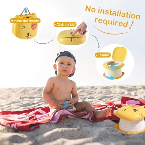 Travel Potty for Toddler Portable Foldable Potty Training Toilet for Boys Girls Baby Kids Children Indoor Outdoor,Orange — view 3