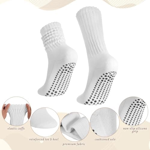 Zuimei 2 Pairs Pilates Grip Socks Women Non Slip Yoga Scrunch Socks — view 3