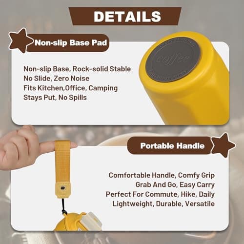 DITOSH Insulated Coffee Tumbler 450ml Travel Coffee Mug 316 Stainless Steel Direct Drink Opening Leakproof Lid Reusable Insulated Coffee Mug Hot and Cold Ideal Travel Mug for Coffee Lover Daily — view 5